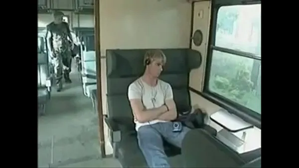 Big Blond guys fuck on the train drive Clips