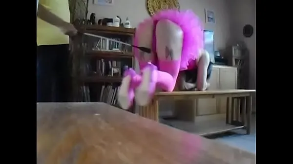 Pink sissy spanking