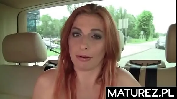 Big Polish milf - Sex in the car with a redhead mom drive Clips