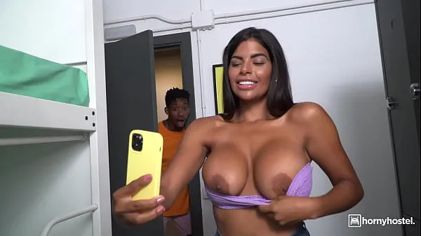 HORNYHOSTEL - (Sheila Ortega, Jesus Reyes) - Huge Tits Venezuela Babe Caught Naked By A Big Black Cock Preview Video Klip pemacu besar