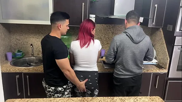 Big Wife and Husband Cooking but his Friend Gropes his Wife Next to her Cuckold Husband NTR Netorare drive Clips