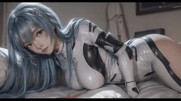 Grote AI generated Rei Ayanami asking for a cock schijfclips